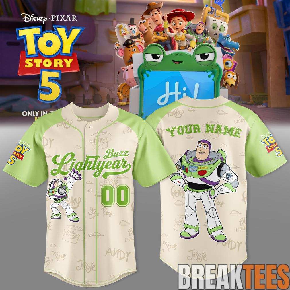 Buzz Lightyear Custom Baseball Jersey – Toy Story 5 Edition
