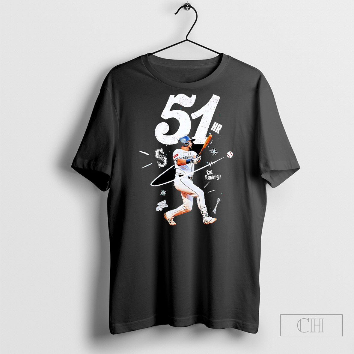 Cal Raleigh Seattle Mariners Reach 51 Hr Mlb 2025 Shirt Tee