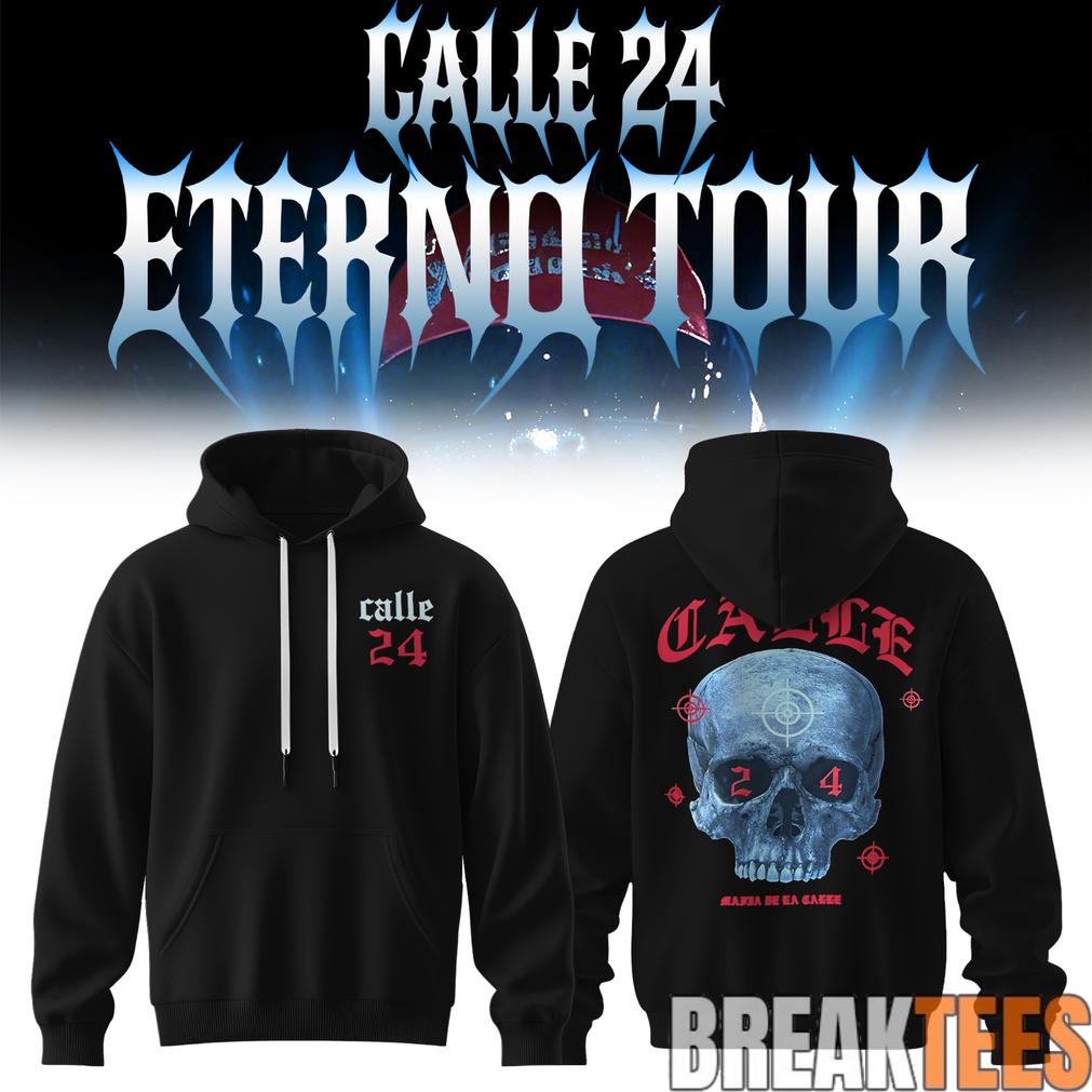Calle 24 Eterno Tour 2026 Black Hoodie