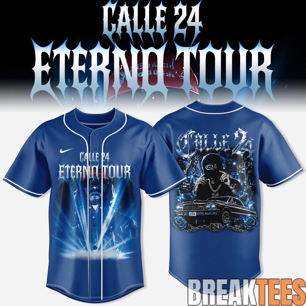 Calle 24 Eterno Tour 2026 Blue Baseball Jersey