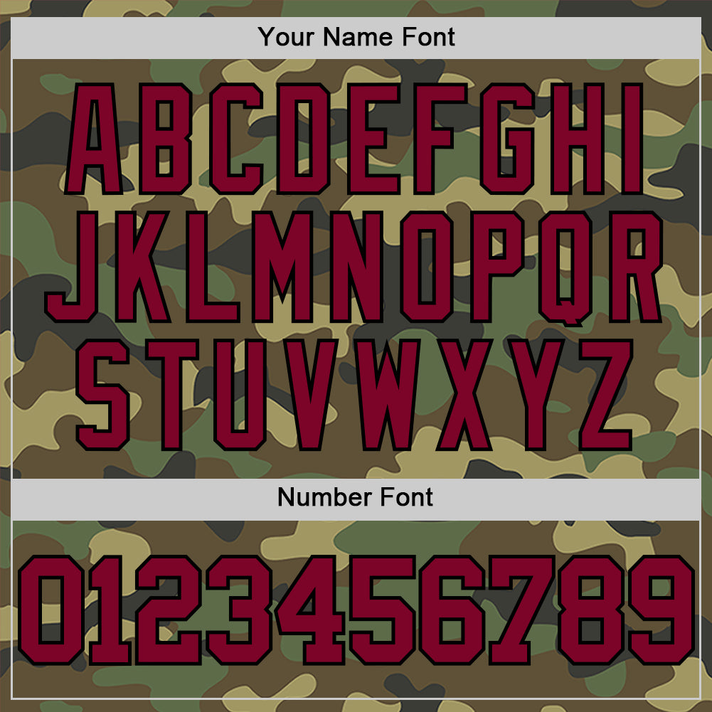 Custom Camo Maroon-Black Authentic Salute To Service Basketball Jersey