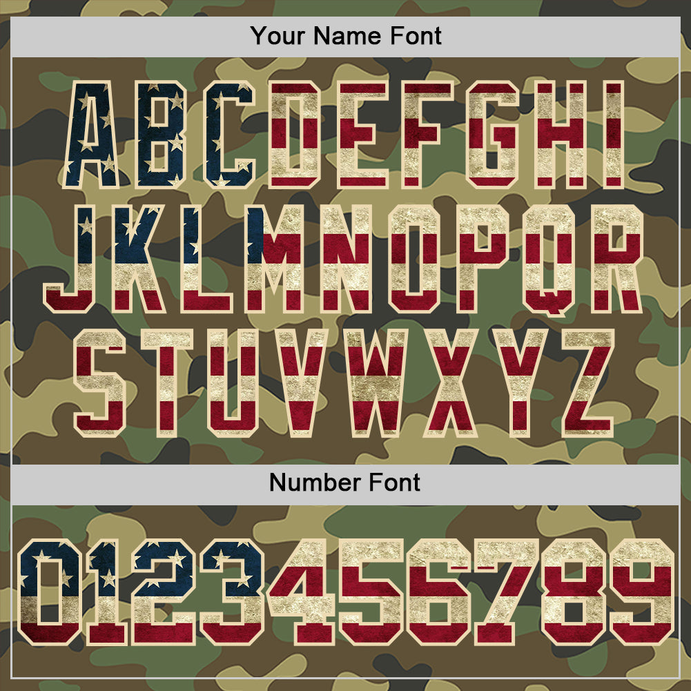Custom Camo Vintage USA Flag Cream-Black Authentic Salute To Service Basketball Jersey