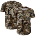 Custom Camo Black-Cream 3D Woodland Camo Authentic Salute To Service Baseball Jersey