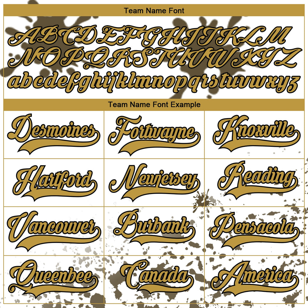 Custom Camo Old Gold Olive Black-White Splash Hockey Lace Neck Jersey