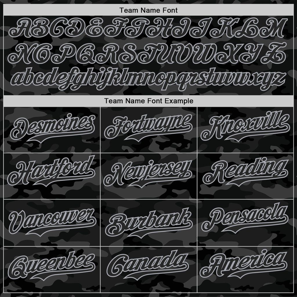 Custom Camo Black-Gray Dark Camouflage Tactical Style Authentic Salute To Service Baseball Jersey
