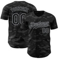 Custom Camo Black-Gray Dark Camouflage Tactical Style Authentic Salute To Service Baseball Jersey
