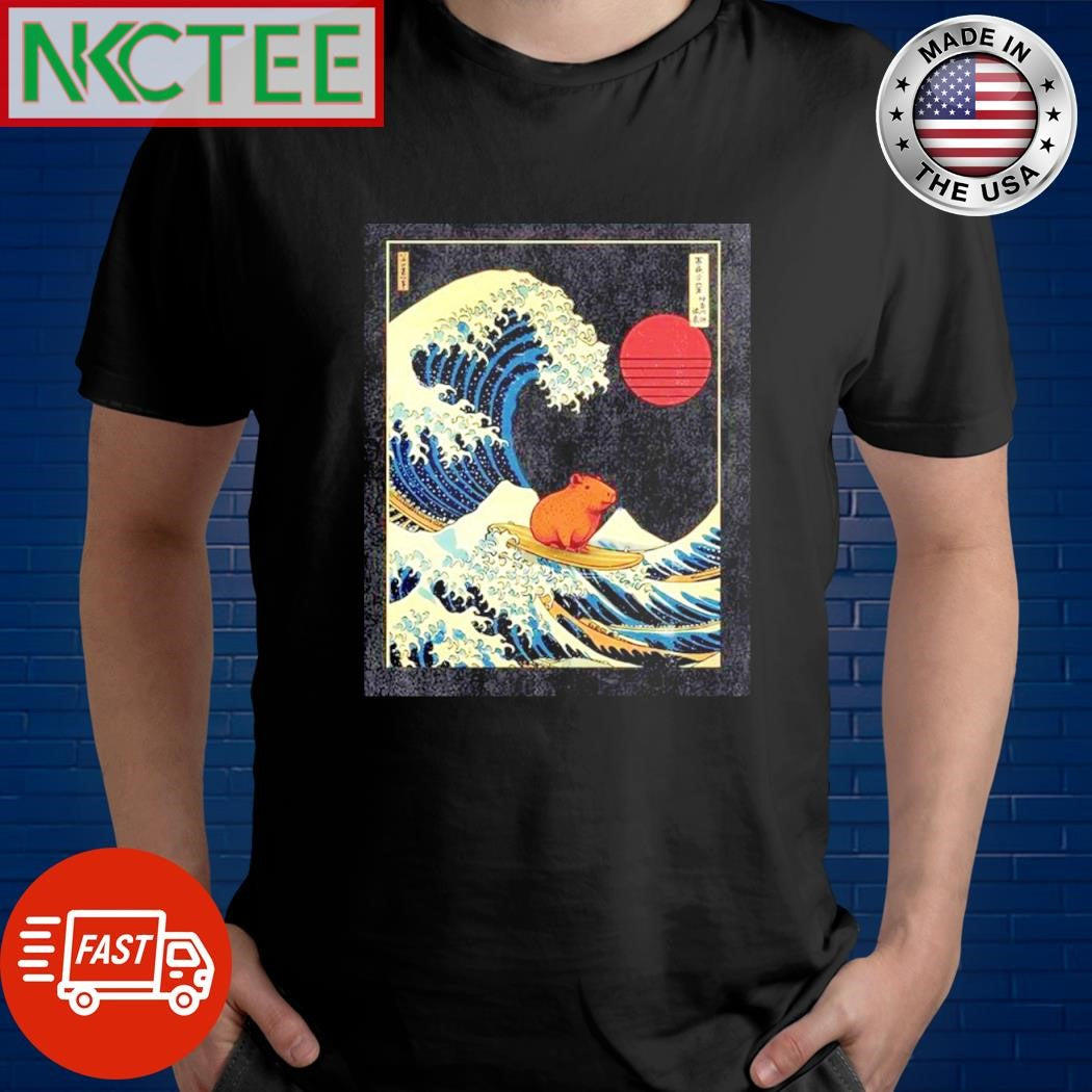 Capybara Kanagawa Japanese Surfing Wave shirt