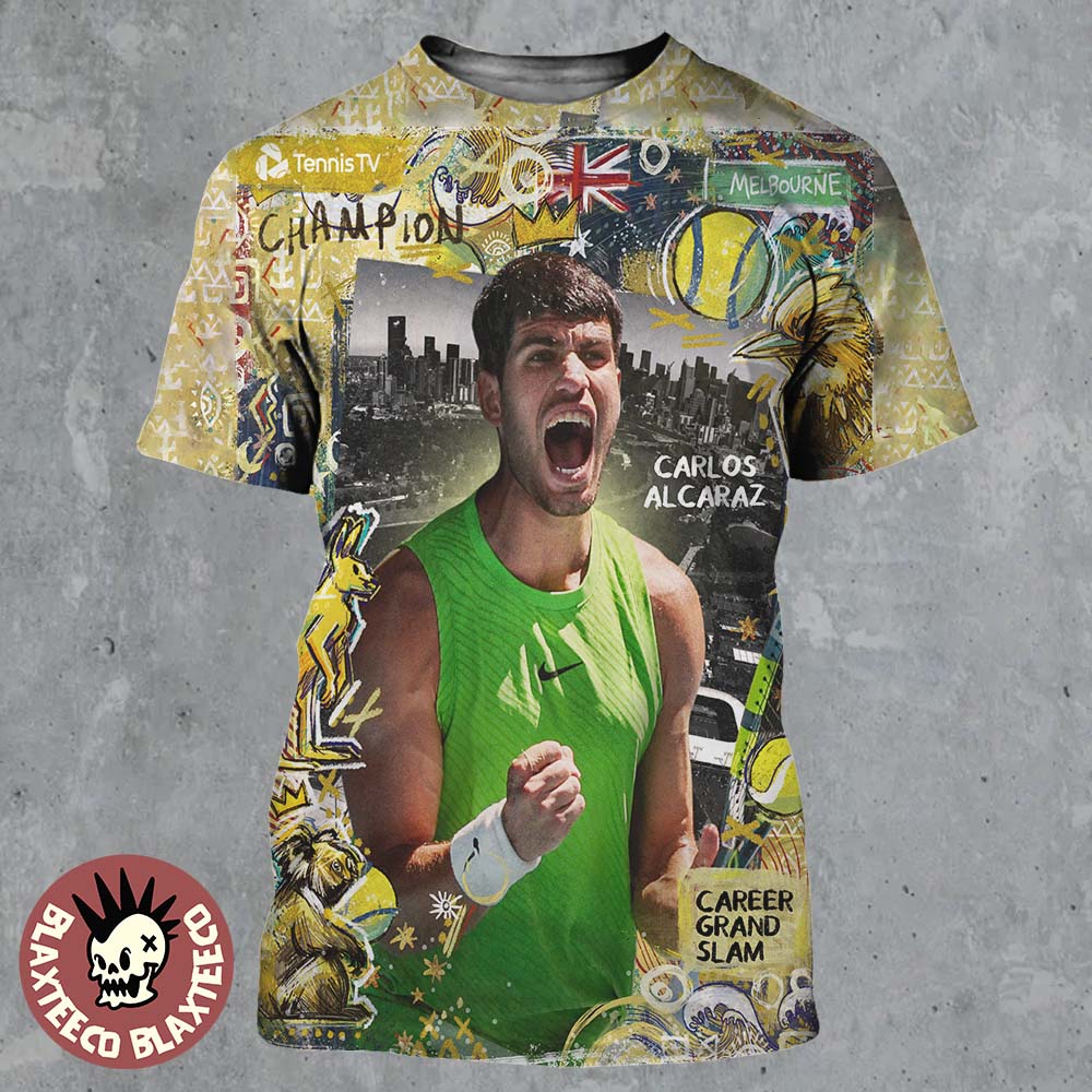 Carlos Alcaraz The Youngest Man Ever Complete The Career Grand Slam All Over Print Shirt