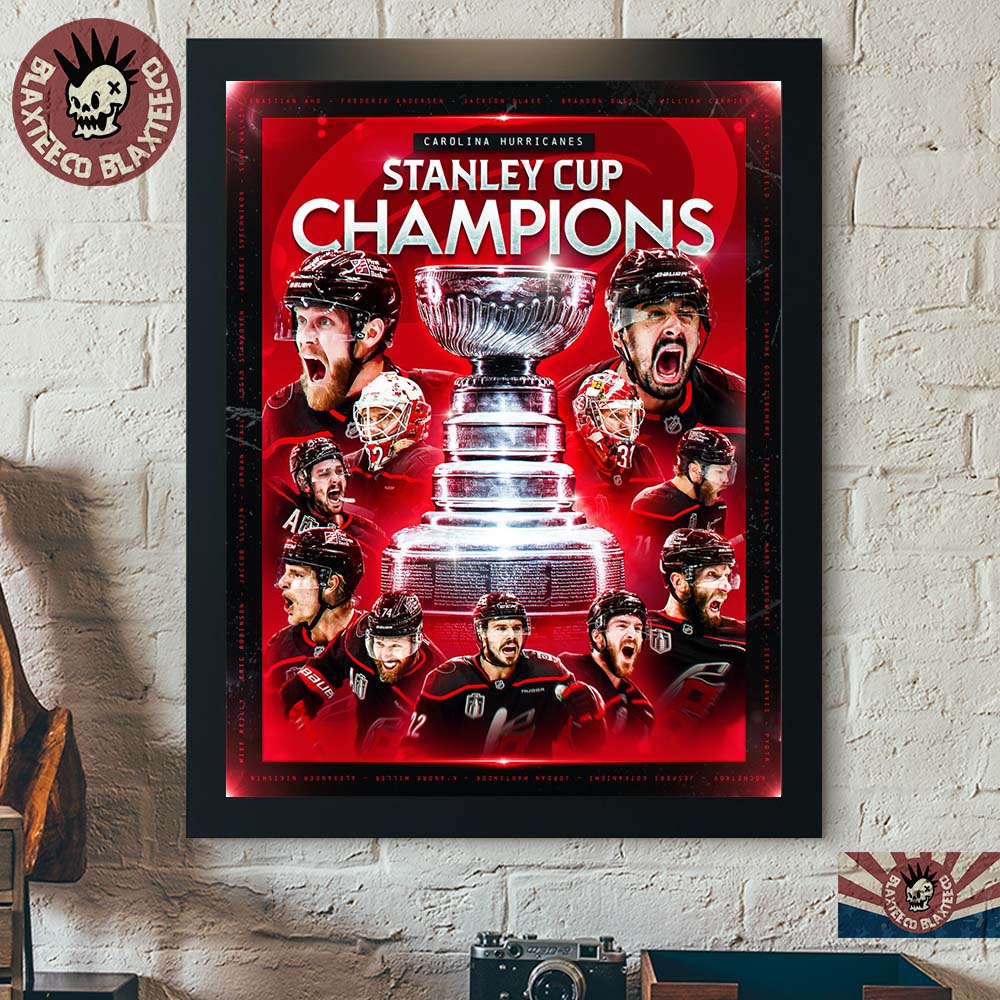 Carolina Hurricanes 2026 NHL Stanley Cup Champions Home Decor Poster Canvas