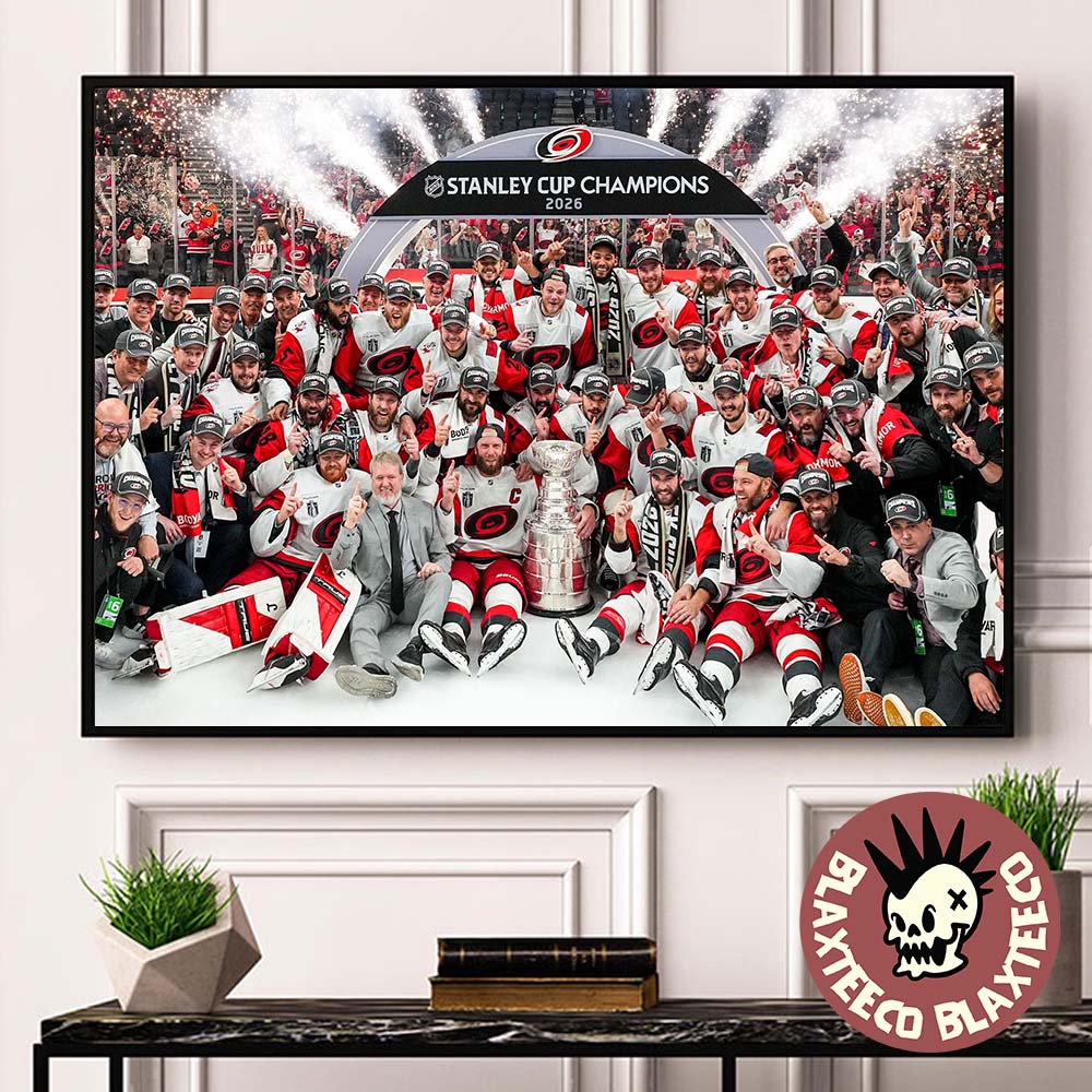 Carolina Hurricanes 2026 NHL Stanley Cup Champions Team Photo Home Decor Poster Canvas