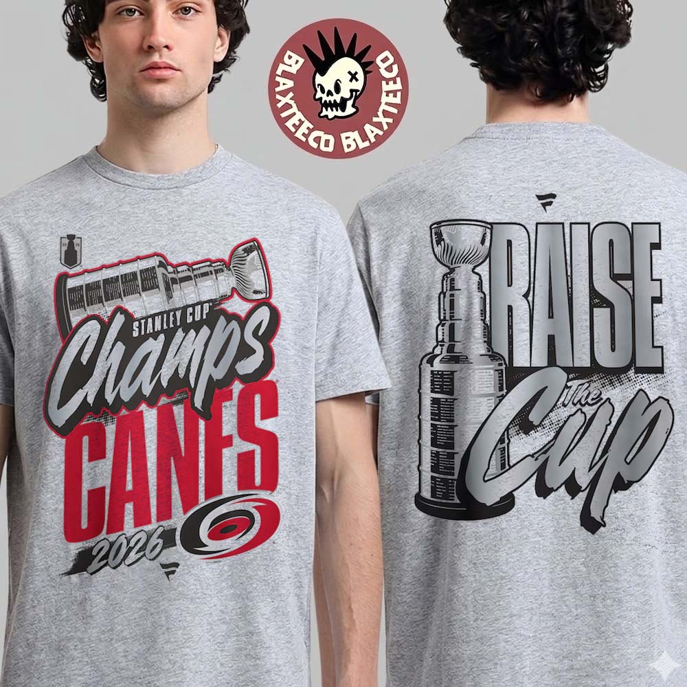 Carolina Hurricanes Fanatics Gray 2026 Stanley Cup Champions Raisse The Cup Authentic Locker Room T-Shirt