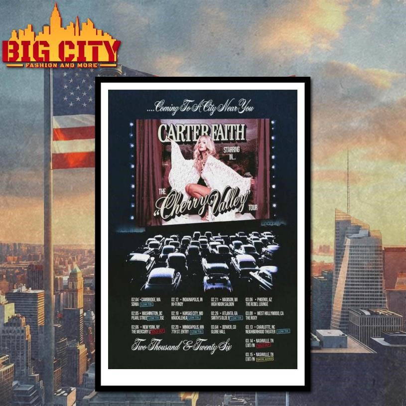 Carter Faith The Cherry Valley Tour 2026 Poster Shirt