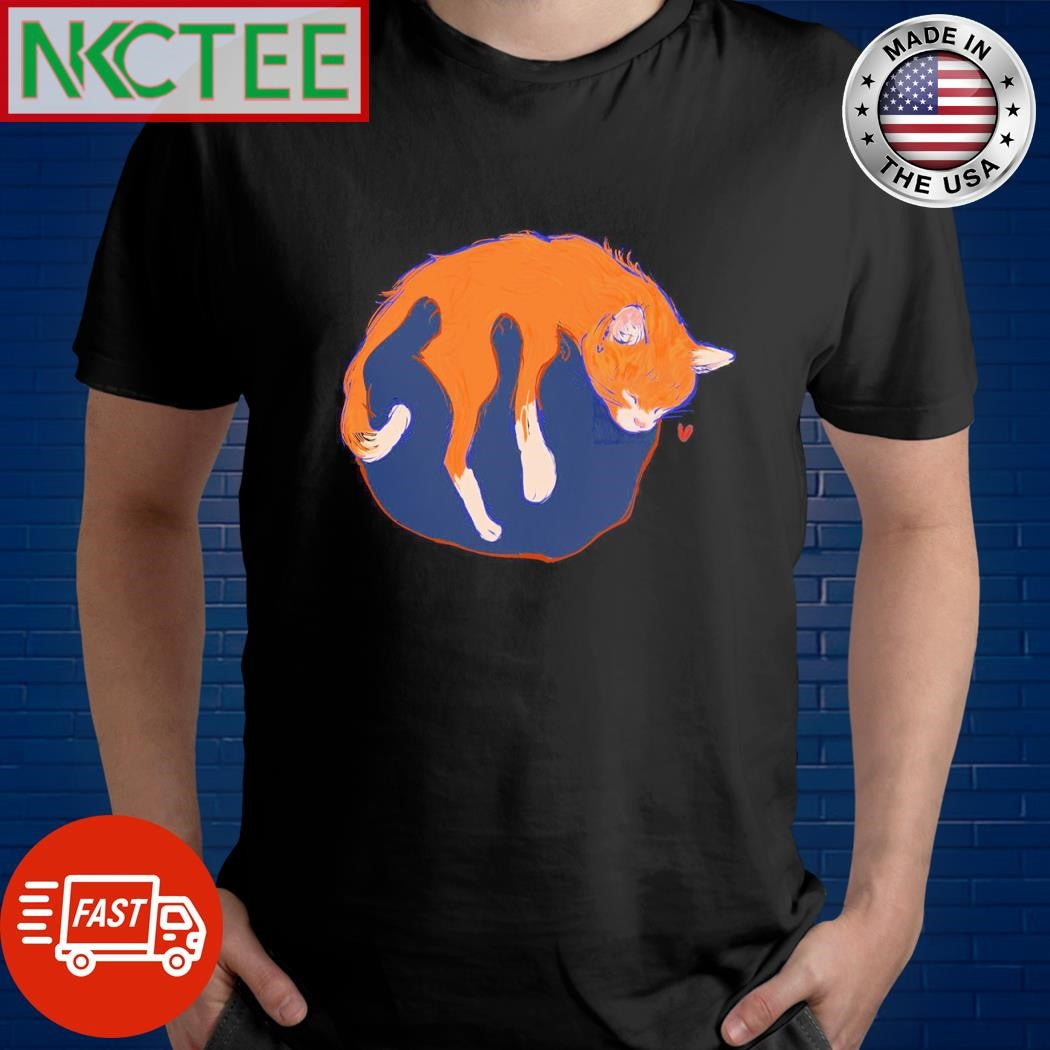 Cat sleep heart paint shirt