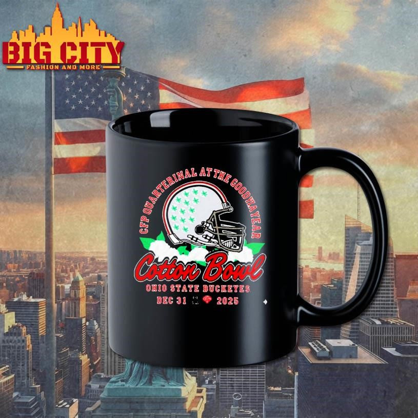 Cfp Quarterfinal At The Goodyear Cotton Bowl Bound Ohio State Buckeyes December 31 2025 Helmet Shirt