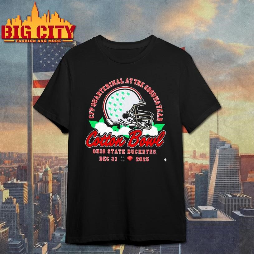 Cfp Quarterfinal At The Goodyear Cotton Bowl Bound Ohio State Buckeyes December 31 2025 Helmet Shirt