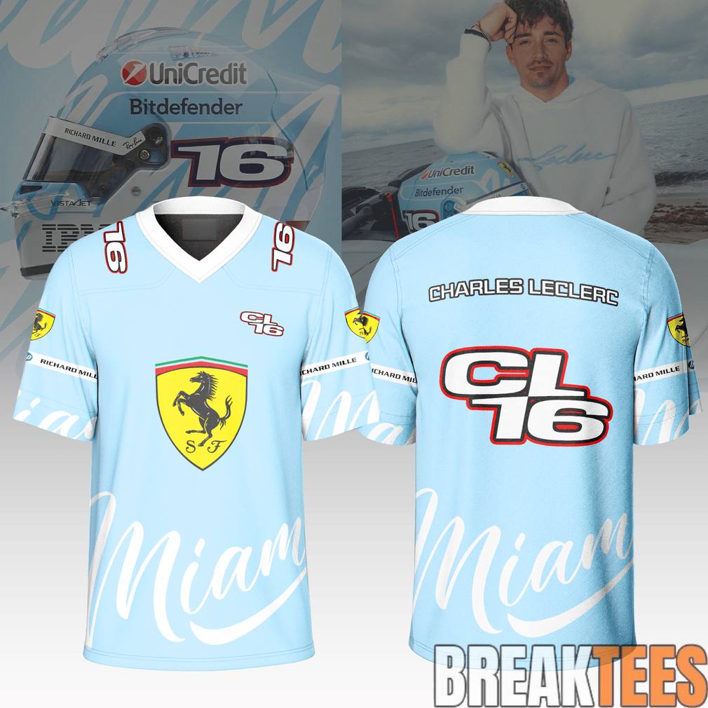 Charles Leclerc 16 Miami GP 2026 Football Jersey