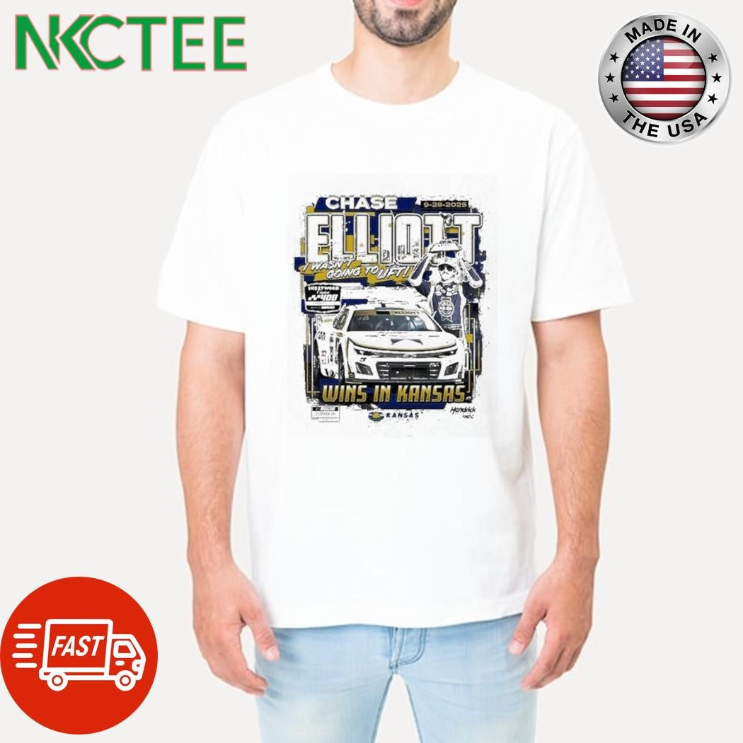 Chase Elliott Checkered Flag Sports 2025 Hollywood Casino 400 Race Winner car shirt
