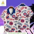 Chicago Cubs Hawaiian Shirt White Team Emblem Stylish Baseball Apparel