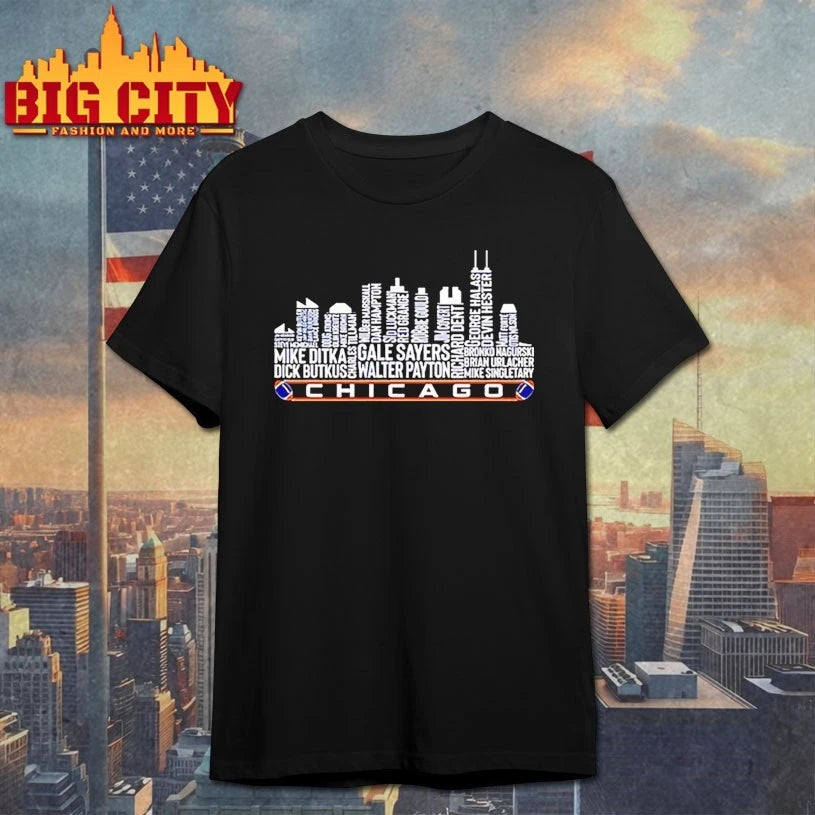 Chicago Football All Time Legends Chicago City Skyline shirt