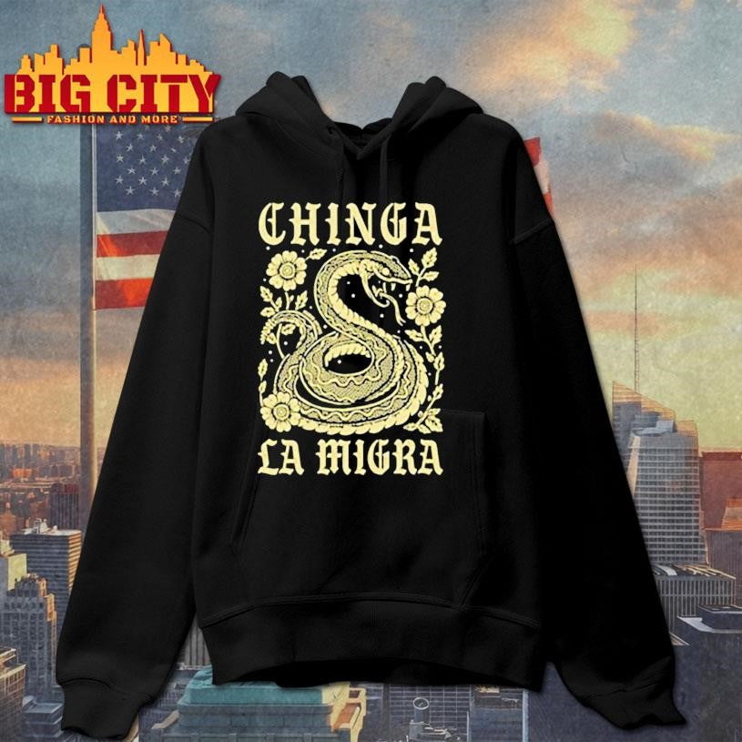 Chinga La Migra Snake graphic shirt