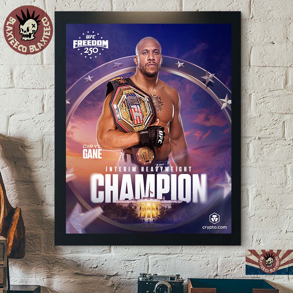 Ciryl Gane UFC Freedom 250 Interim Heavyweight Champion Home Decor Poster Canvas