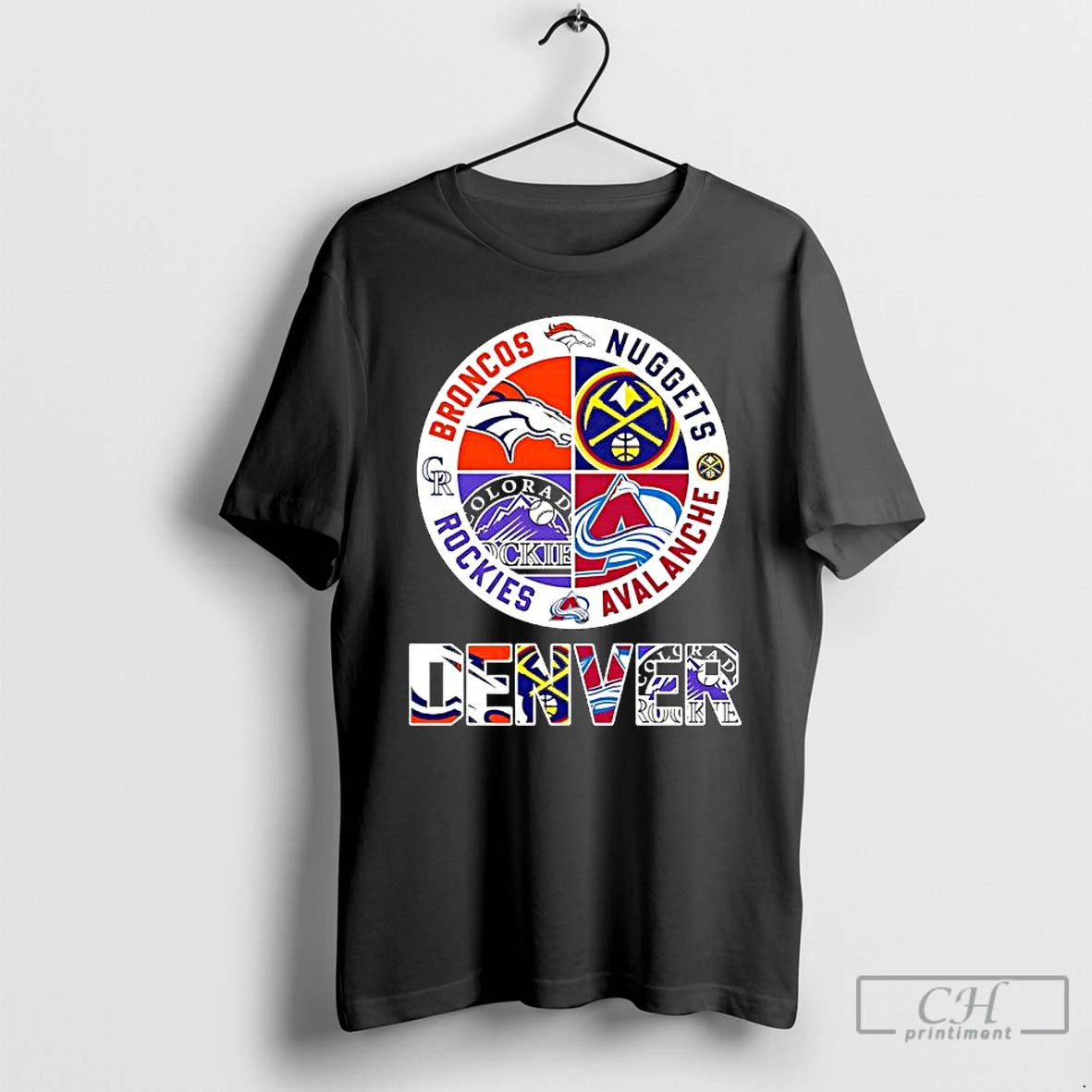 Classic Denver Teams Based Broncos X Nuggets X Rockies X Avalanche Major T Shirts Sweater