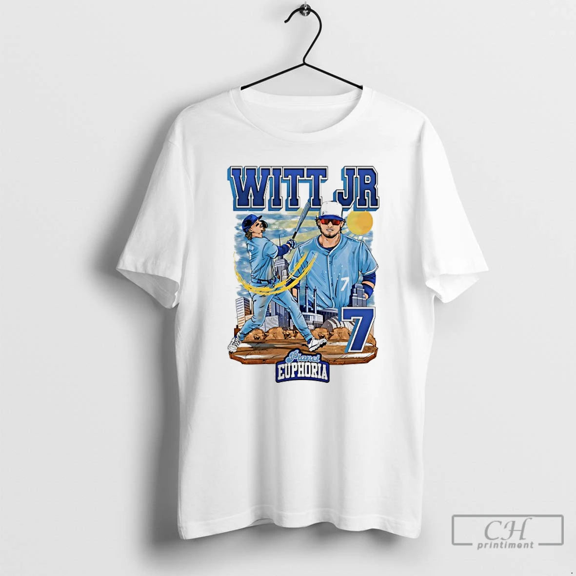 Classic Ifid8xrw Bobby Witt Jr 7 Kansas City Royals Player Swing Comic T Shirts Sweater