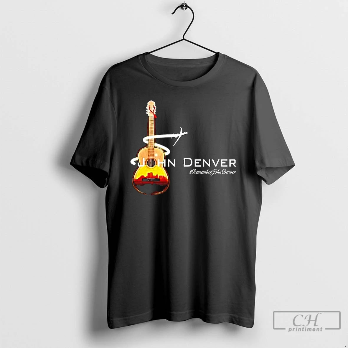 Classic John Denver Remember Guitar Graphic
