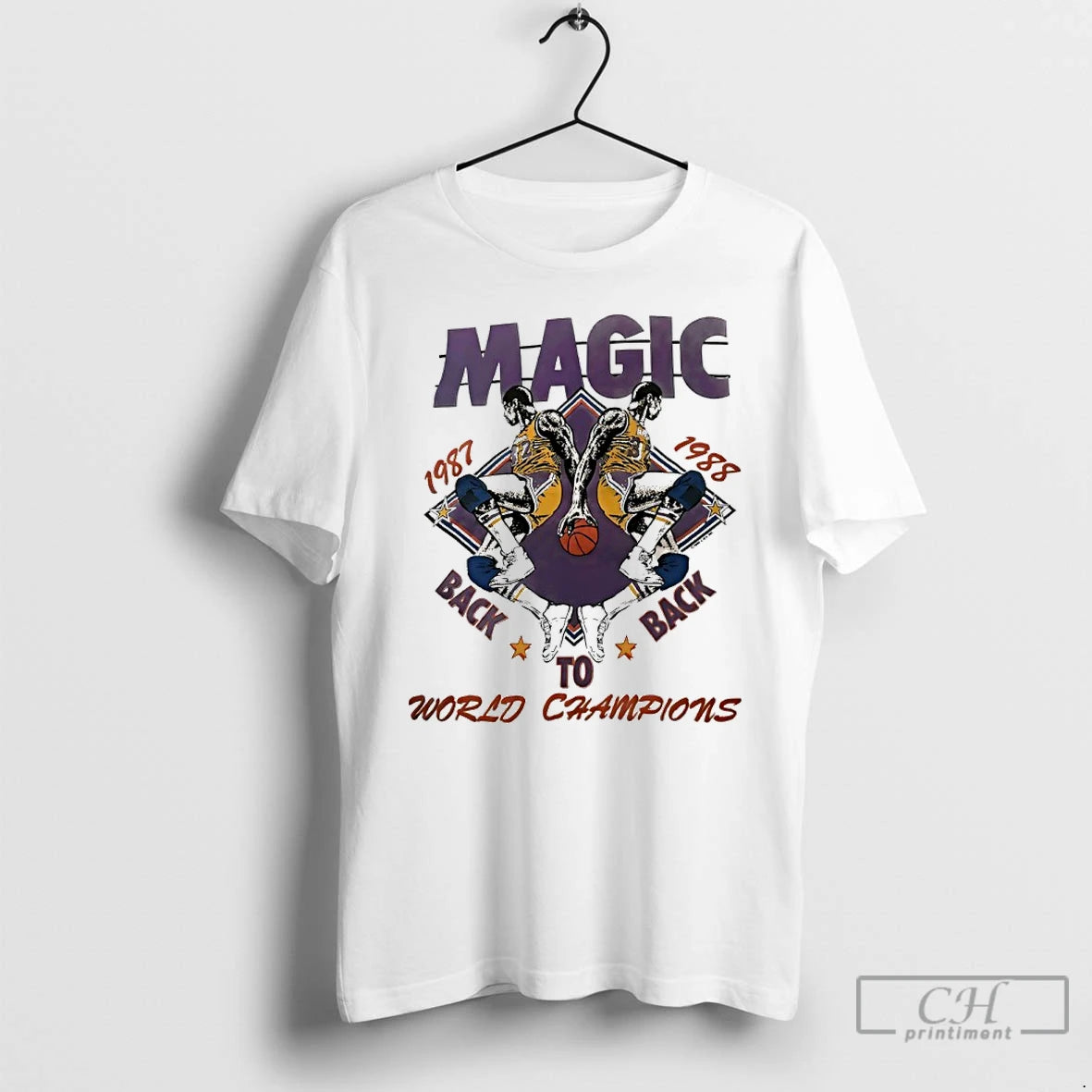 Classic Lakers Magic Johnson Back To Back 1987 1988 World Champions