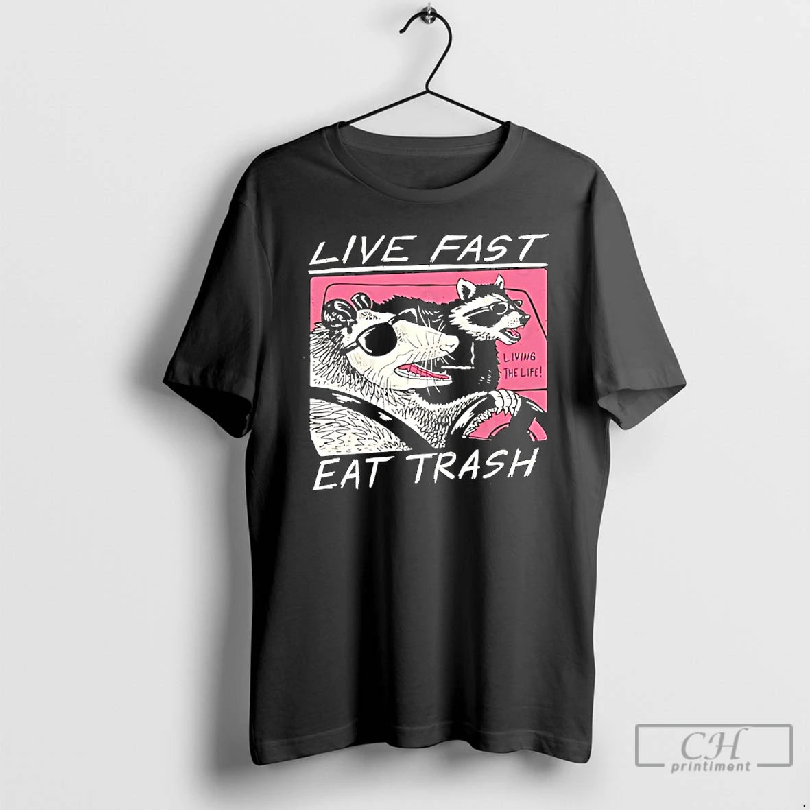 Classic Live Fast Eat Trash Opossum Raccoon