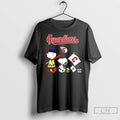 Classic Peanuts Chracters Flag With Cleveland Guardians