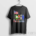 Classic Philadelphia City Sports Mascot Front Of An American Flag
