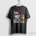 Classic Seattle City Sports Mascot Front Of An American Flag
