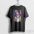 Classic Skull Wearing A Cap Minnesota Vikings Us Flag