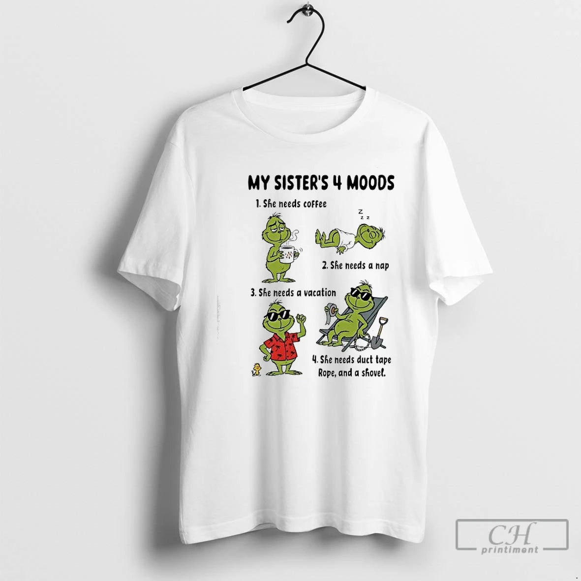 Classic The Grinch Needs Coffee A Nap Vacation Duct Tape Rope And A Shovel