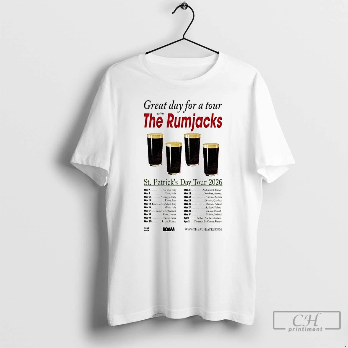 Classic The Rumjacks Great Day For A St Patricks Day Tour 2026 T Shirts Sweater