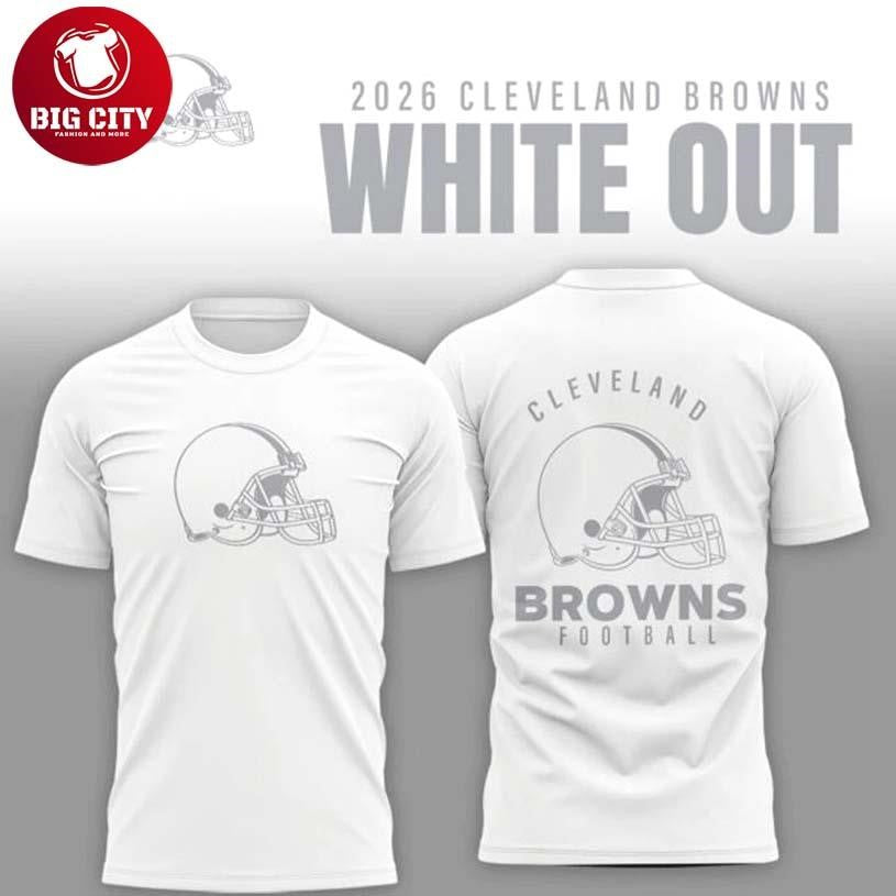 Cleveland Browns 2026 White Out Special Two Sided Shirt
