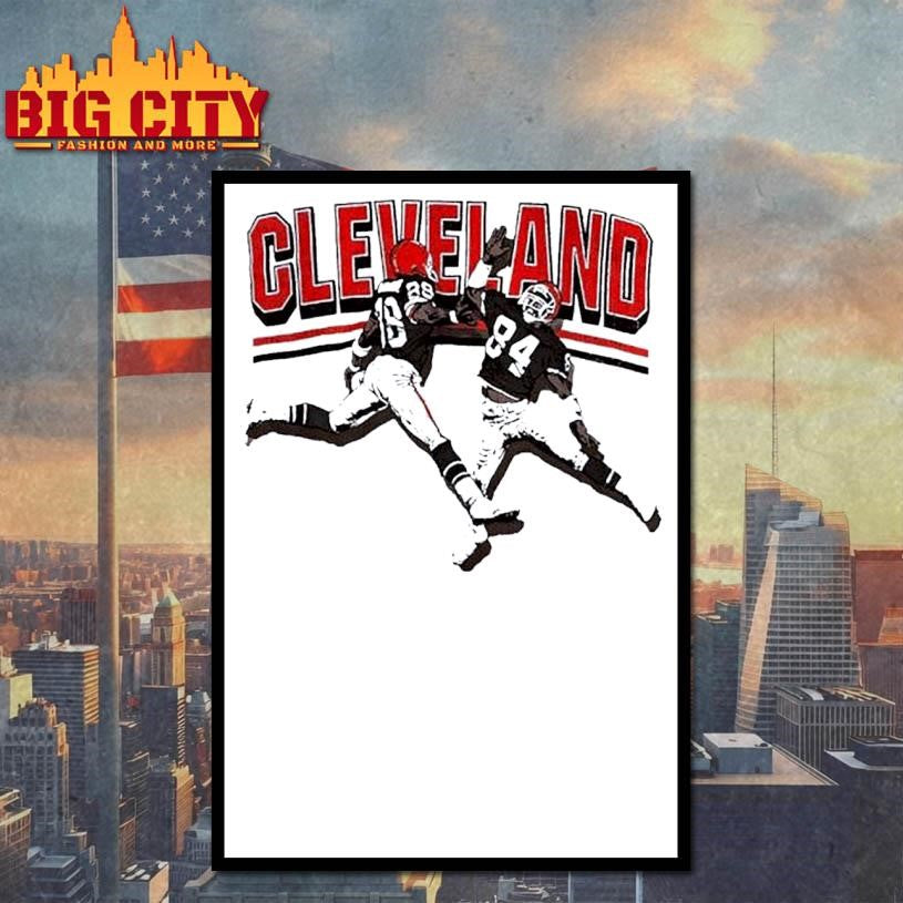 Cleveland Browns Football Webster Slaughter and Reggie Langhorne High Five Shirt