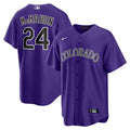 Colorado Rockies #24 Ryan McMahon Alternate Replica Player Jersey - Purple