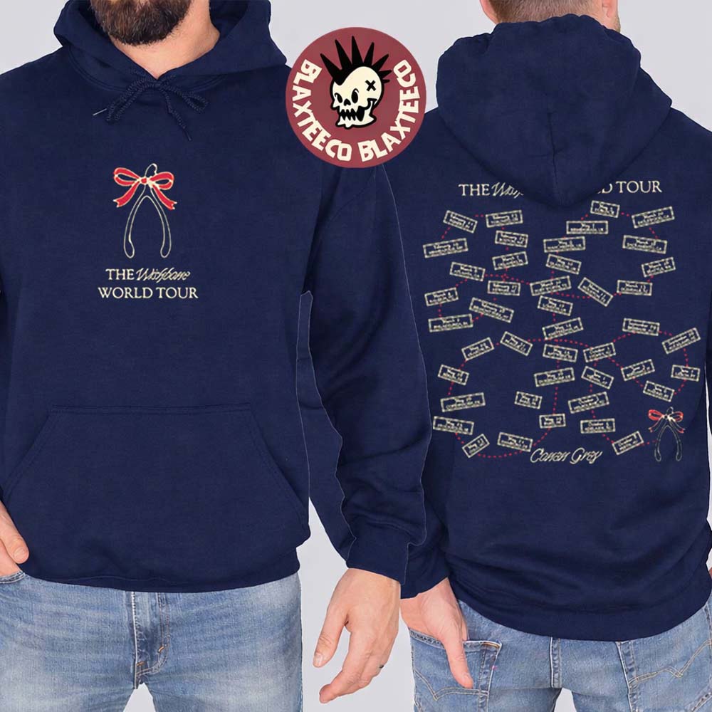 Conan Gray Wishbone World Tour Merch 2026 Tour Map Dates Navy Hoodie