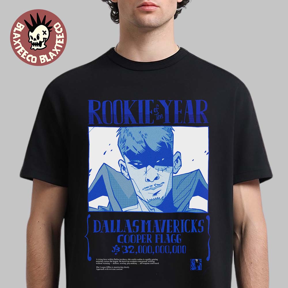 Cooper Flagg Dallas Mavericks Rookie Of The Year Bounty Wanted T-Shirt