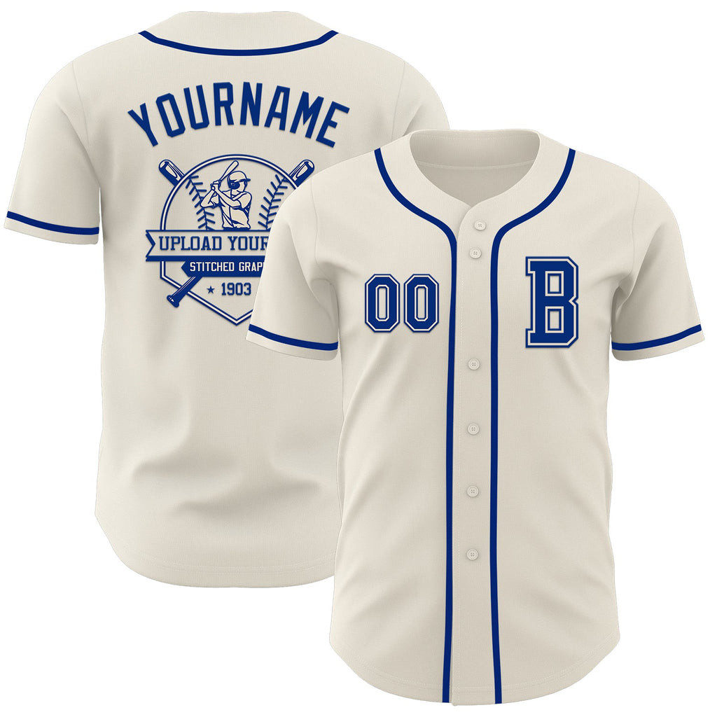 Custom Cream Royal Authentic Baseball Jersey