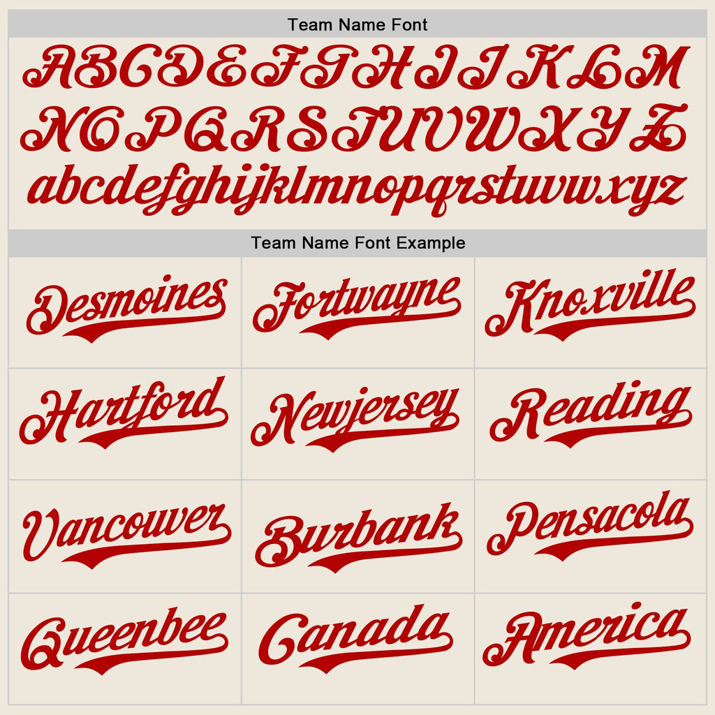 Custom Cream Red Authentic Baseball Jersey