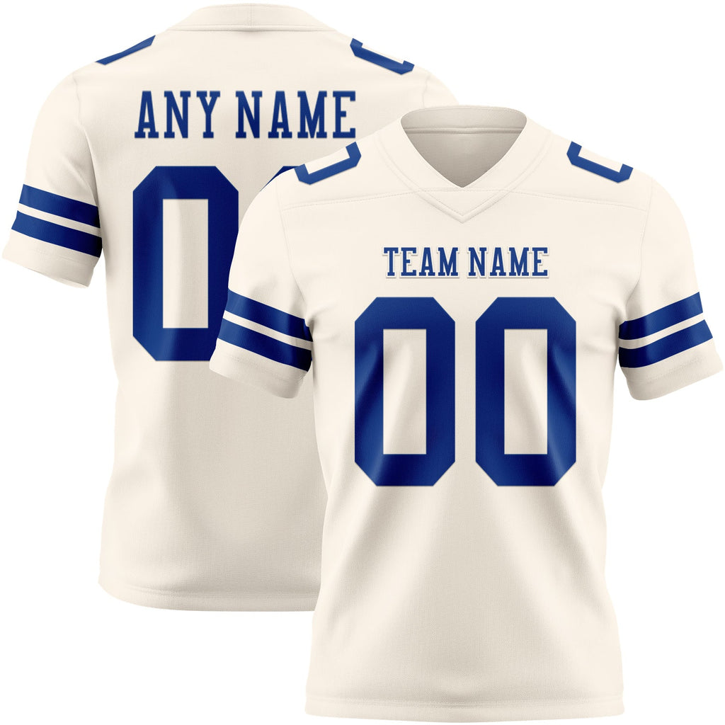 Custom Cream Royal Authentic Football Jersey