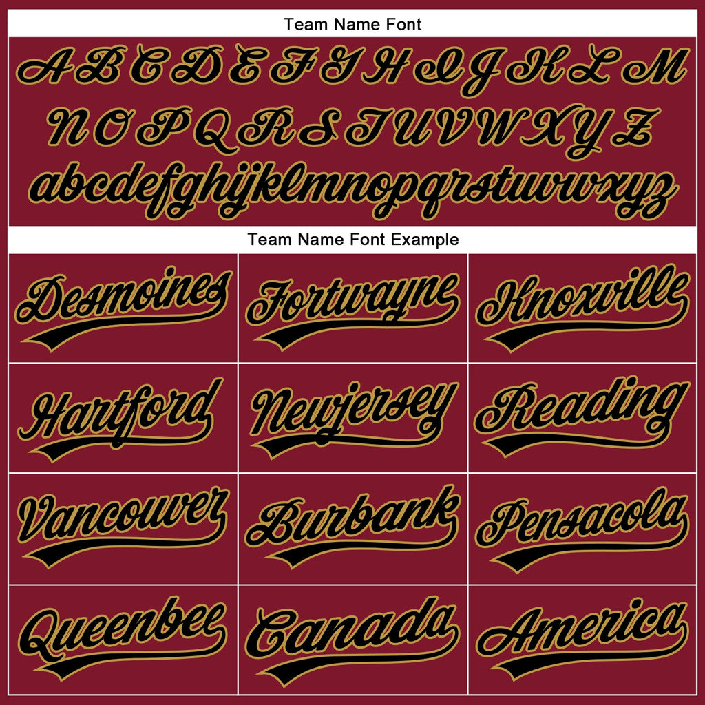 Custom Crimson Black Pinstripe Old Gold Authentic Baseball Jersey