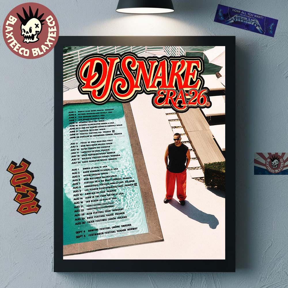 DJ Snake Era 26 Summer Tour 2026 Schedule Dates Home Decor Poster Canvas