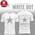 Dallas Cowboys 2026 White Out Celebrate Winter Game Two Sided Shirt