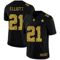 Dallas Cowboys #21 Ezekiel Elliott Black Leopard Print