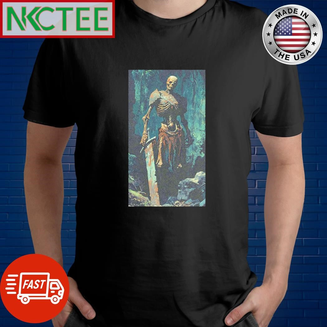 Dark Fantasy Skeleton sword paint shirt