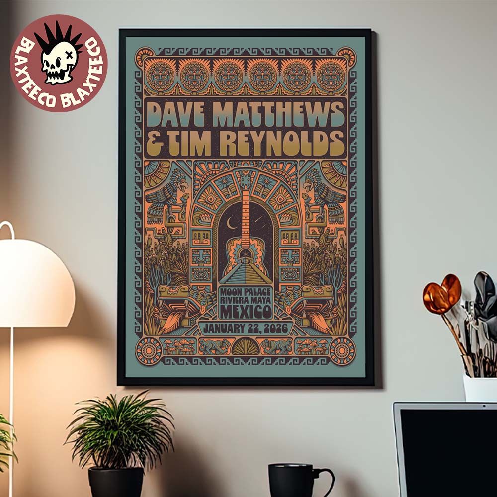 Dave Matthews Band And Tim Reynolds Riviera Maya Mexico 2026 Night 2 Event Poster At Moon Palace On January 22 2026 Poster Canvas
